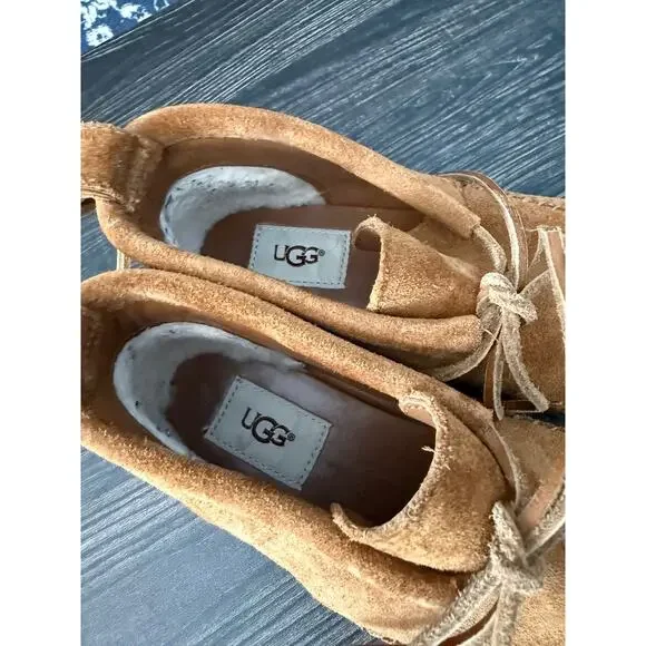 UGG Woodlyn Moccasin Chestnut Brown Ankle Boots Sz. 6 - Picture 7 of 11